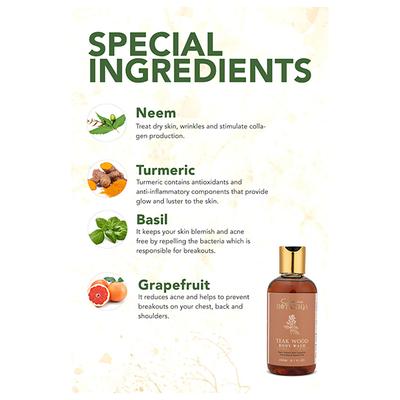 Clovia Botaniqa Teak Wood Body Wash 200 ml - Shower Gels & Body Wash
