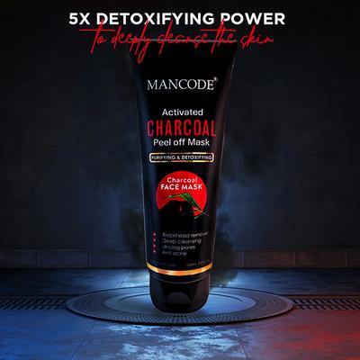 Mancode Activated Charcoal Peel Off Mask 100 ml - Masks & Peels