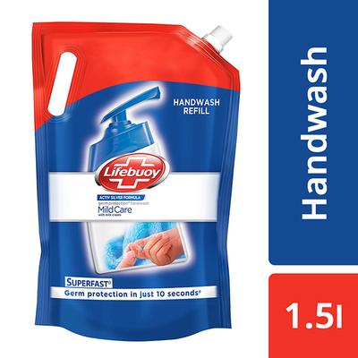 Lifebuoy Mild Care Handwash Refill- For All Skin Types 1500 ml - Hand Wash & Soaps