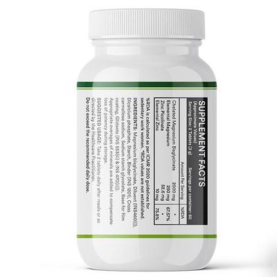 INLIFE Magnesium Glycinate with Zinc 2000 mg Tablets 120's - Calcium And Minerals