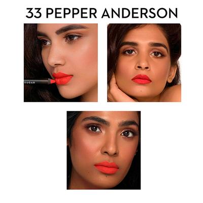 SUGAR Cosmetics Matte As Hell Crayon Lipstick - 33 Pepper Anderson (Orangey red) 2.8 gm - Lip Crayons