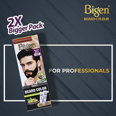 Bigen Men's Beard Color - B101 Black (40gm+40gm) 2's - Beard Colour
