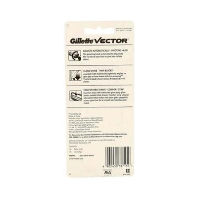 Gillette Vector Plus Manual Shaving Razor 1's - Razors & Cartridges