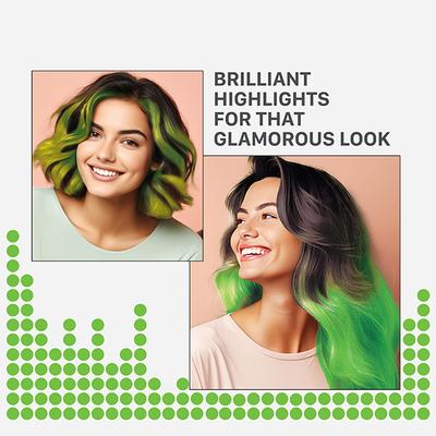 Streax Ultralights Hair Colour Highlight Kit, Green Hair Colour, Tropical Green, 1's - Crème