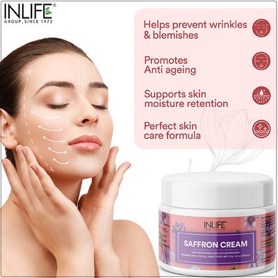 INLIFE Saffron Cream for Face Ayurvedic Herbal Cosmetic Paraben Free For Men & Women 100 g - Face Creams