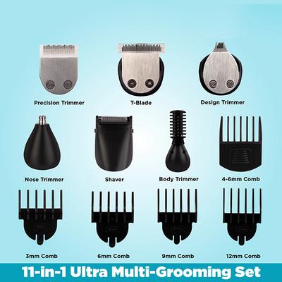 VEGA Men 11 in 1 Ultra Multi-Grooming Set with IPX 6 Showerproof Beard Hair Trimmer Nose Trimmer & Body Groomer And Shaver (VHTH-20) 1 gm - Trimmers
