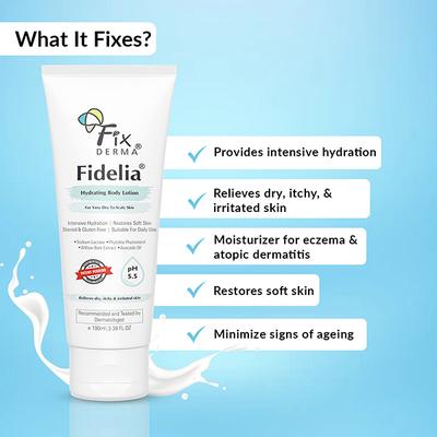 Fixderma Fidelia Hydrating Body Lotion, Moisturizer for Face and Body with Avocado Oil 100 ml - Face Moisturizers