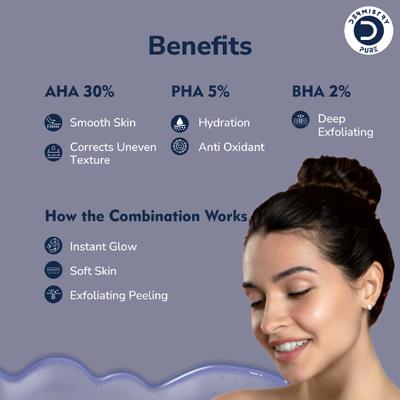 Dermistry 30% AHA 5% PHA 2% BHA Instant Glow Peeling Solution 30 ml - Masks & Peels