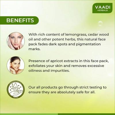 Vaadi Herbals Lemongrass Anti-Pigmentation Face Pack 70 gm - Face Packs