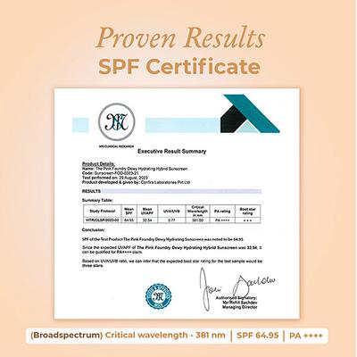 The Pink Foundry Dewy Hydrating Hybrid Sunscreen with 1% Squalane - SPF 50+ UVA,UVB,PA++++, Lightweight 50 ml - Body Sunscreen