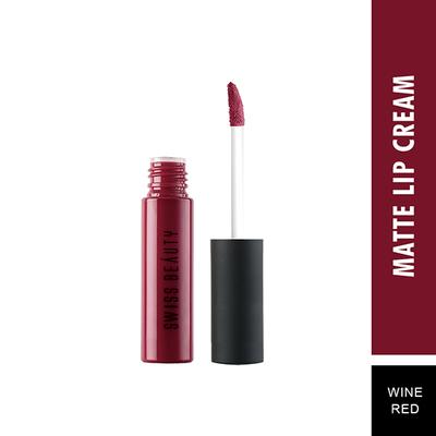 Swiss Beauty Soft Matte Liquid Lipstick - (Wine Red) 6 ml - Liquid Lipsticks
