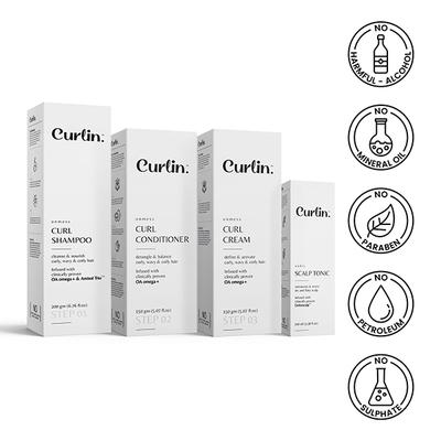 Curlin Shampoo+Conditioner+Cream+Scalp Tonic 1's - Dry Shampoos & Conditioners