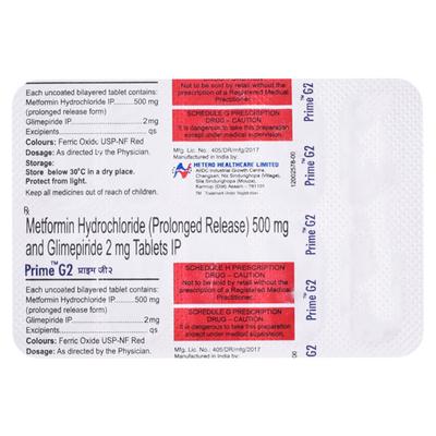 Prime G 2/500mg Tablet 10'S - Diabetes-Ant