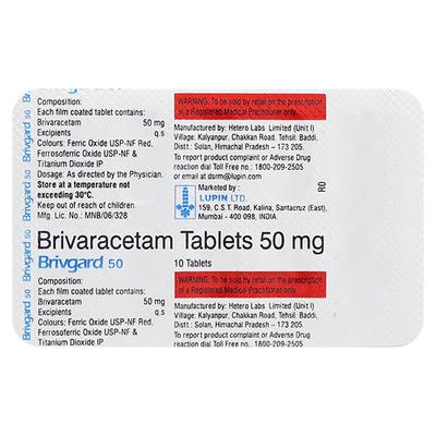 BRIVGARD 50 Tablet 10's - Epilepsy/Convulsion-Ant