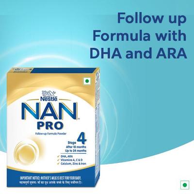 Nestle Nan Pro 4 (18 Months+) Powder 400 gm (Refill Pack) - Baby And Infant Supplements