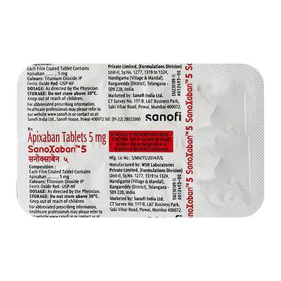 SANOXABAN 5 Tablet 10's - Blood Clot-Ant