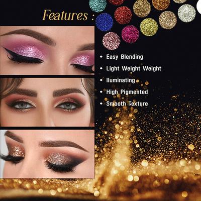 Matt Look Glitterz N Highlight 18 Colour Glittering Palette, 03 Unique Edition 18gm - Eye Shadow Palettes