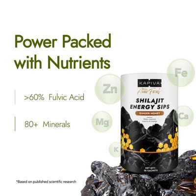 Kapiva Activ Foods Shilajit Energy Sips - Ginger Honey 30's - Speciality Medicines