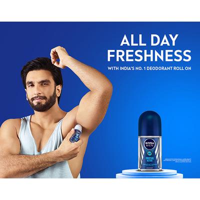 NIVEA FOR MEN FRESH ACTIVE ROLL ON 72H 50 ml - Men Deodorants/Roll-Ons