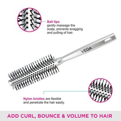 Vega Round Hair Brush & Small Comb (India's No.1 Hair Brush Brand) for Men and Women, (VCP-01) 1's - Hair Combs