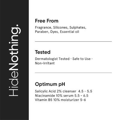 Minimalist Oily Skincare Kit with Salicylic + LHA 02% Cleanser, Niacinamide 10% Serum and Vitamin B5 10% moisturizer 180 gm - Toners
