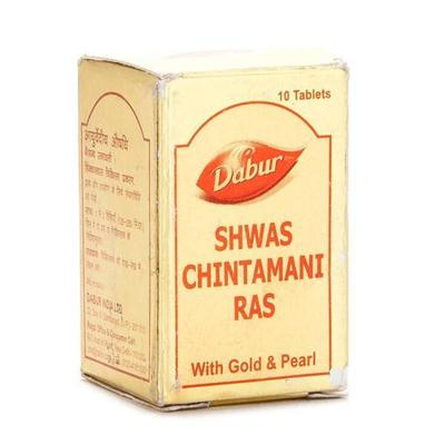 Dabur Shwas Chintamani Ras with Gold & Pearl Tablet 10's - Speciality Medicines