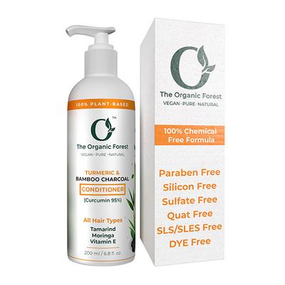 Organic Forest Turmeric (curcumin 95%) & Bamboo Charcoal Detox Conditioner for Damaged Hair 200 ml - Conditioners