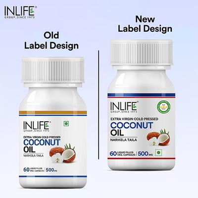 INLIFE Coconut Oil Capsules 60's - Hair & Skin