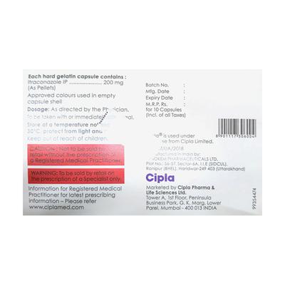 ITRANOX 200 Capsule 10's - Fungal Infections-Anf