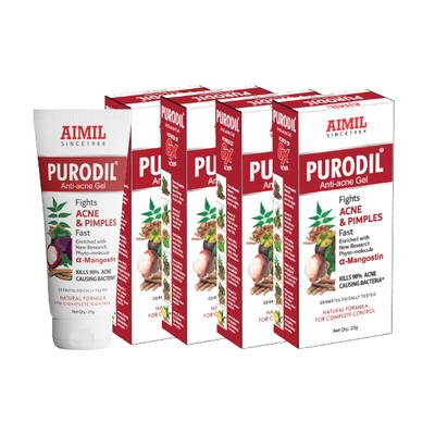 Aimil Purodil Anti-Acne Gel (Pack Of 4 X 25 gm) - Speciality Medicines