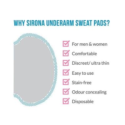 Sirona Under Arm Sweat Pads for Men and Women (Pack of 2 x 24's) - Intimate Care