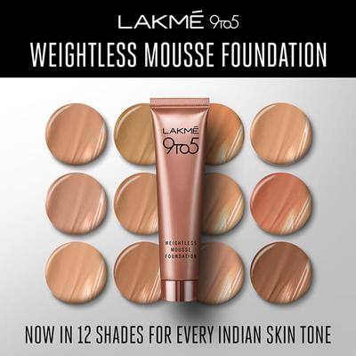 Lakme 9To5 Weightless Mousse Foundation Natural Sand 25 Gm - Foundation