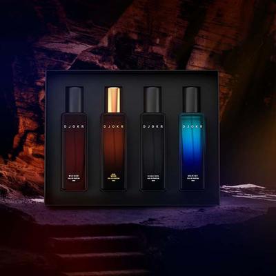 Djokr Perfume Gift Set for Men - Eau De Parfum Signature Oud Wood, Marine (4x20 ml) 4's - Men Perfumes (Edt/Edp)