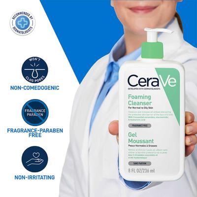 CeraVe Foaming Cleanser For Normal To Oily Skin 236 ml - Face Wash & Cleansers