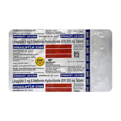 DYNAGLIPT LM 5/500 Tablet 10's - Diabetes-Ant