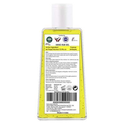 Mirah Belle - Lemon Hand Rub Sanitizer (72.9% Alcohol) - FDA Approved 50 ml - Hand Sanitizer
