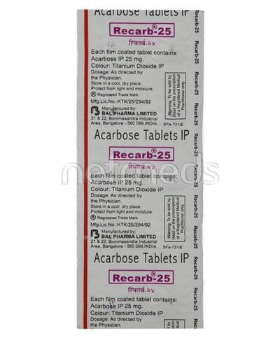 Recarb 25mg Tablet 10'S - Diabetes-Ant