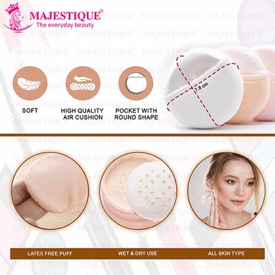Majestique Powder Puff, Puff, Cotton Pad, Super Soft Pure Cotton Puff 1's - Sponges & Applicators