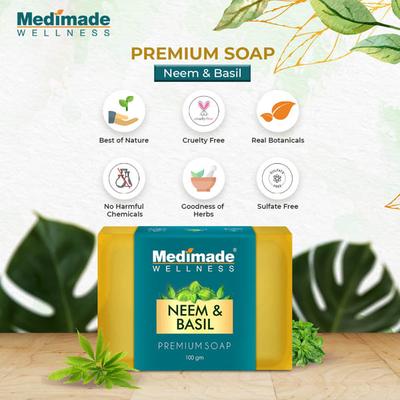 Medimade Neem & Basil Premium Soap (Pack of 3) 1's - Soaps