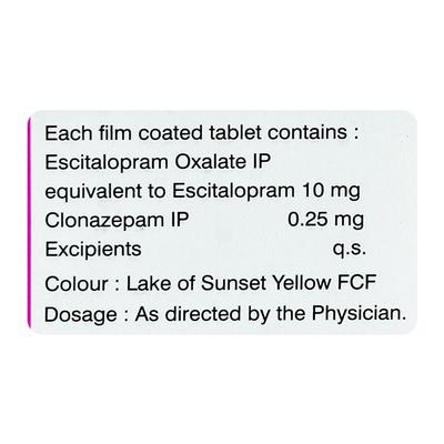 Escigress CZ 0.25mg Tablet 10'S - Depression-Ant