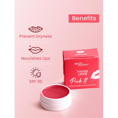 Earth Rhythm Tinted Lippie Spf 30 Rose Bud 10 gm - Lip Stains & Tints