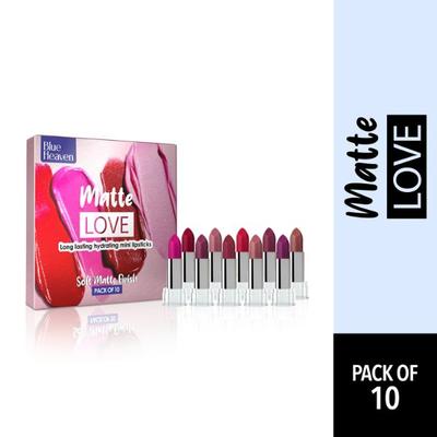 Blue Heaven Matte Love Long Lasting Hydrating Mini Lipsticks 13g 10's - Lipsticks