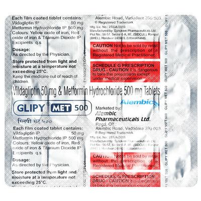 GLIPY MET 500 Tablet 15's - Diabetes-Ant