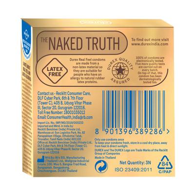 Durex Condoms - Real Feel 3's - Plain/Flavoured Condoms