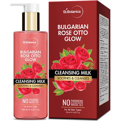 Stbotanica Bulgarian Rose Otto Glow Cleansing Milk Soothes & Cleanses No Paraben & Sls 150 ml - Make Up Removers