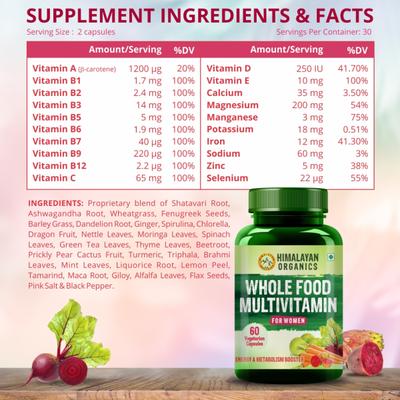 Himalayan Organics Whole Food Multivitamin Vegetarian Capsule - Women 60's - Multi-Vitamins