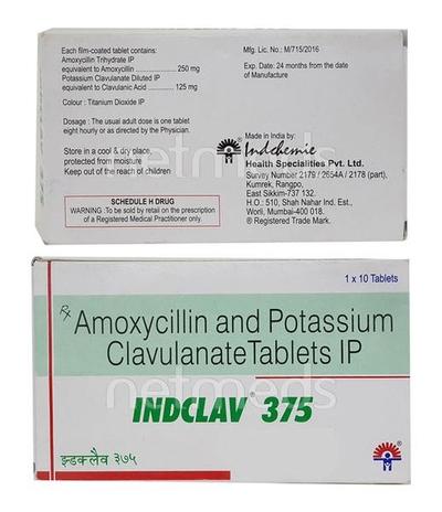 Indclav 375mg Tablet 10'S - Bacterial Infections-Pen