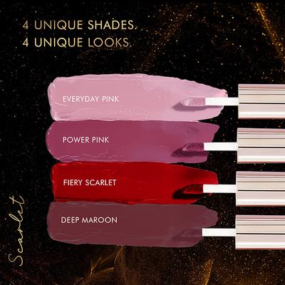 Lakme 9To5 Primer + Matte Liquid Lipstick- Minis - Scarlet 2mlx4 Units 8 ml - Liquid Lipsticks