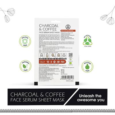 Ayouthveda Charcoal & Coffee Face Serum Sheet Mask 20 gm - Face Mask
