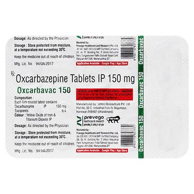 OXCARBAVAC 150 Tablet 10's - Epilepsy/Convulsion-Ant